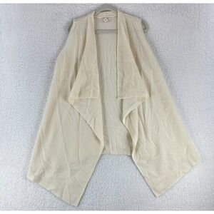 St. Tropez West Cardigan Sweater Womens Medium Ivory 2-Ply‎ 100% Cashmere Knit